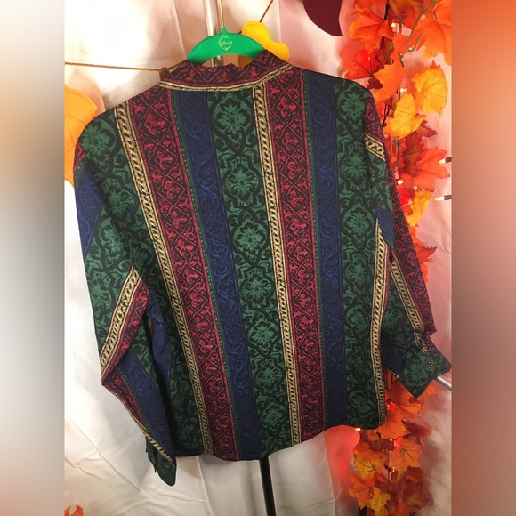 BonWorth | Women’s Multicolored Paisley Print Button Down Blouse Top - Picture 2 of 11